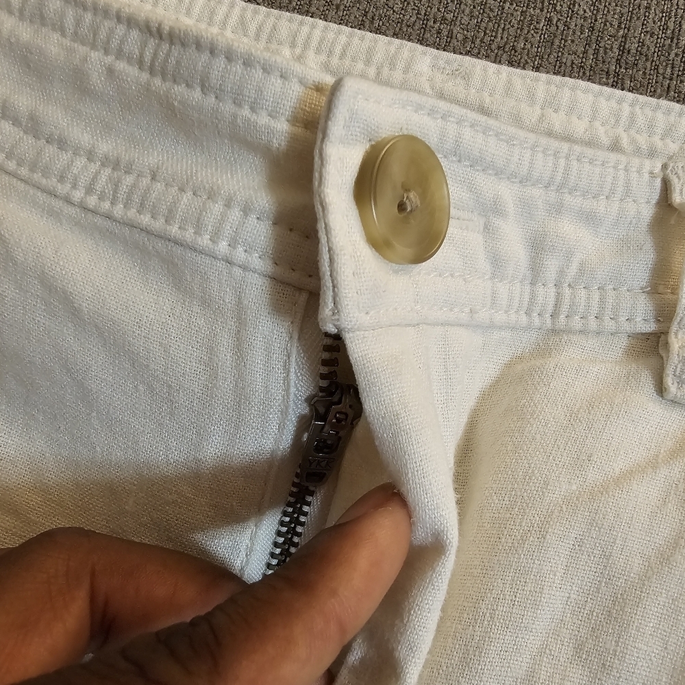 A New Day Cream Cargo Linen Blend Relaxed Baggy Casual Neutral Pants Size 4 - Picture 4 of 8